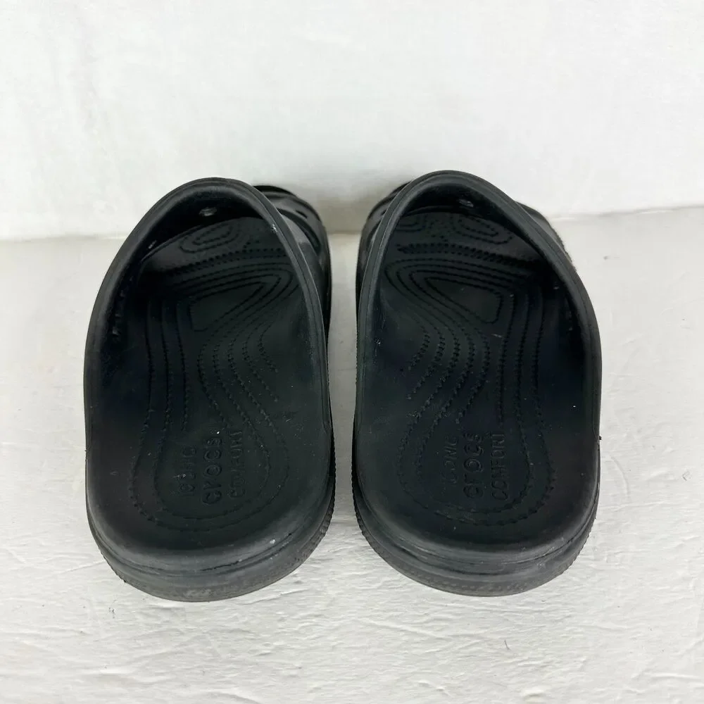 Crocs Women's Baya Slide Sandal Size 9 Black Summer Beach Casual Comfort
